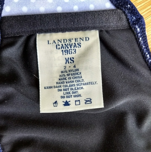 Lands End canvas bikini navy polkadot NWOT - Picture 3 of 4